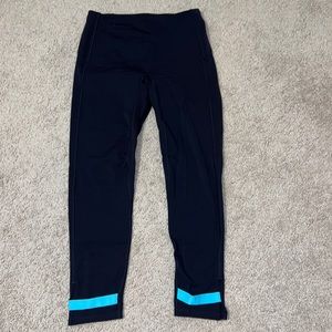 ZYIA Black w/ Blue Strap Hi-Rise 7/8 Leggings - Size 4